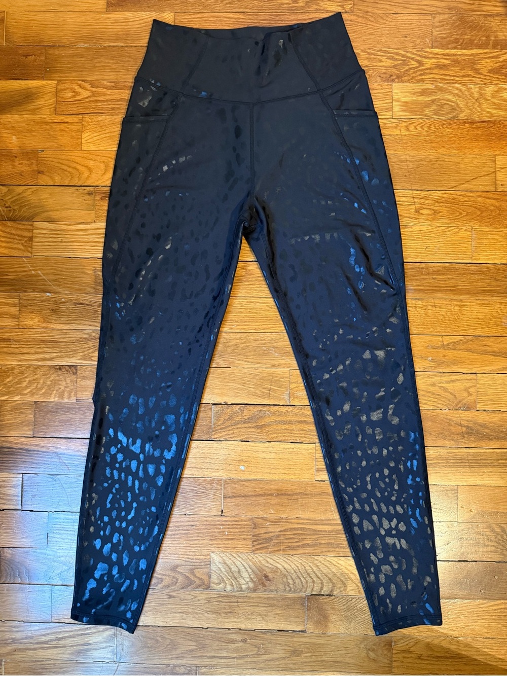Kinesis High-Waist Black Patterned Women's Medium Legging w/ side pockets